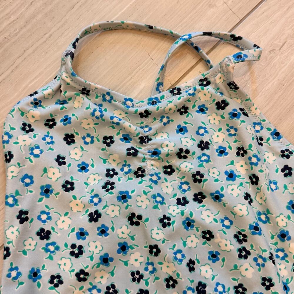 J.Crew Crewcuts Swimsuit Cover Up Set Floral 2Pc Set Swim Summer Trip Blue 4-5 - Picture 8 of 14